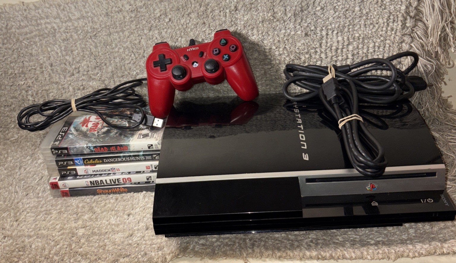 PS3 – CECHL01 80GB Playstation 3 – Tested -W/ Cords & Controller And Games