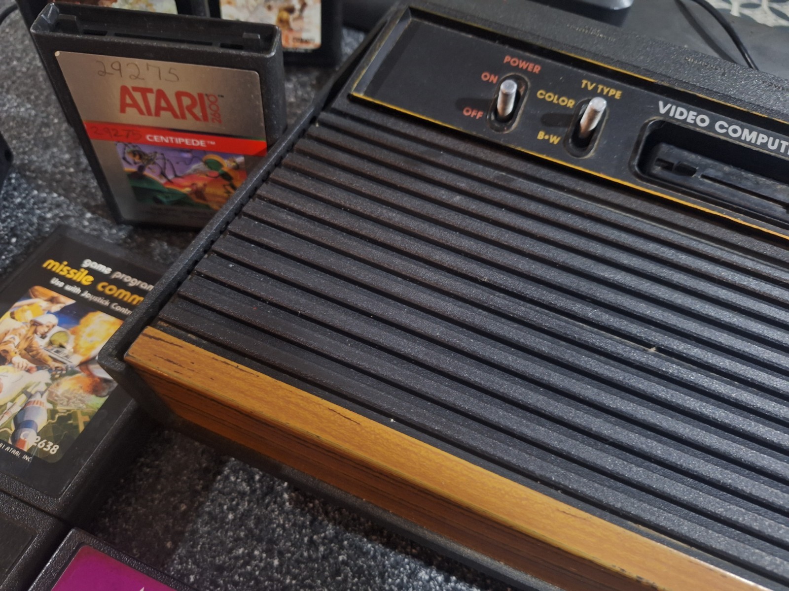 Atari 2600 4-Switch Console TESTED 100% WORKING Bundle With Games