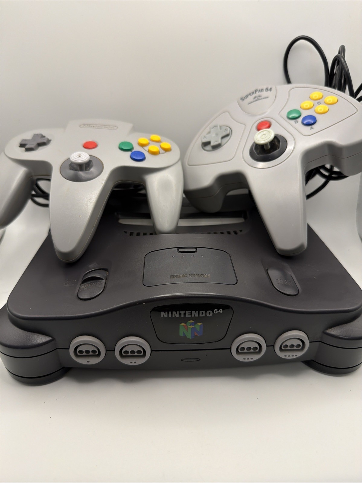 Nintendo 64 System N64 Console – Charcoal Gray W/ 2 Controllers Tested Working