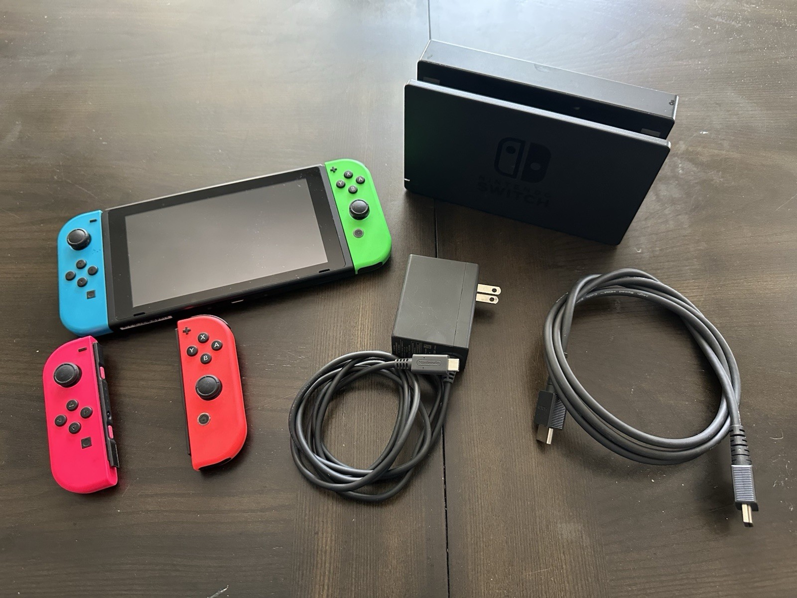 Nintendo Switch Console HAC-001 Full Package With Dock Cables and Extra JoyCons