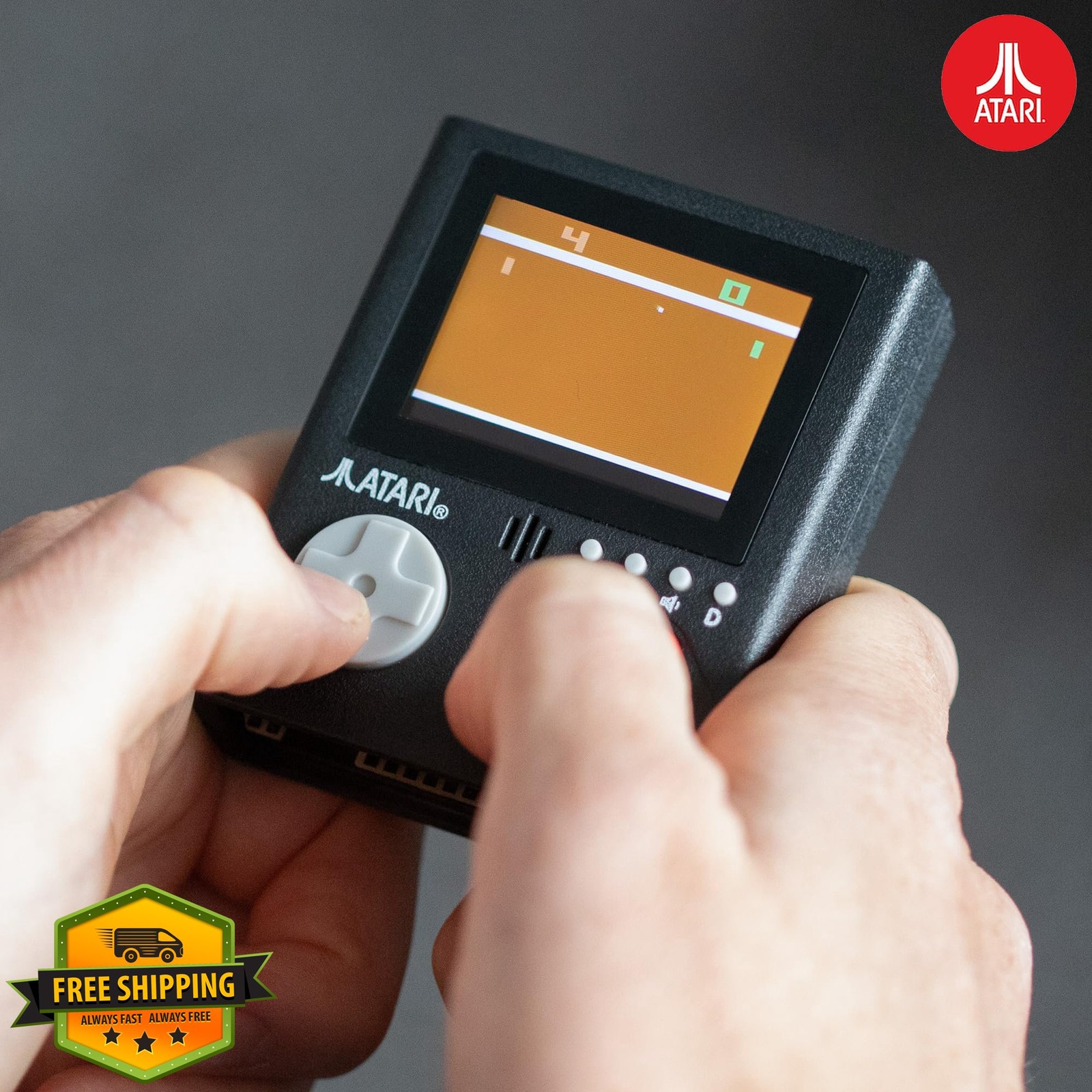 Official Atari Cartridge Handheld Mini Arcade Console with 3 Games – Pong, As…