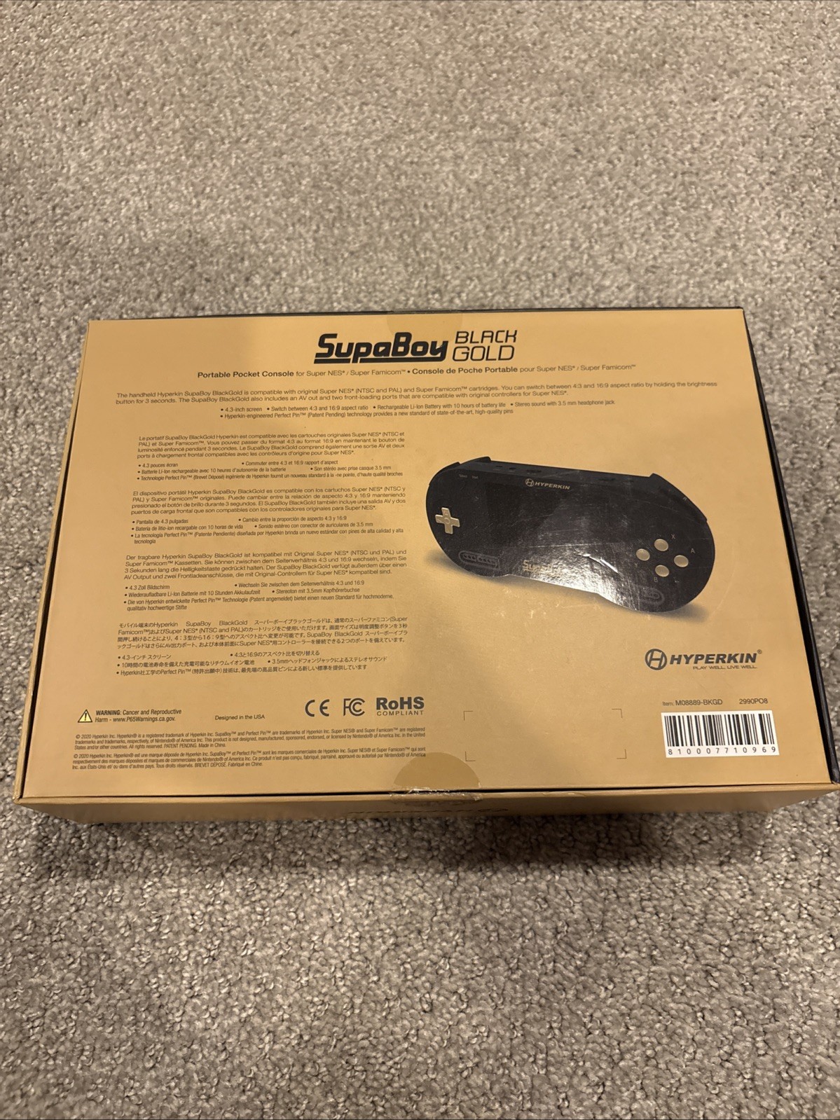 Hyperkin SupaBoy Portable Pocket BlackGold Console Complete