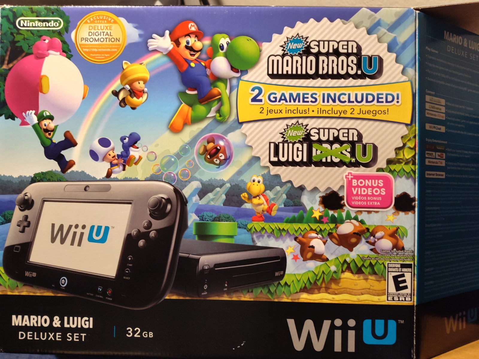 Nintendo Wii U Mario & Luigi Deluxe Set 32GB Black Console
