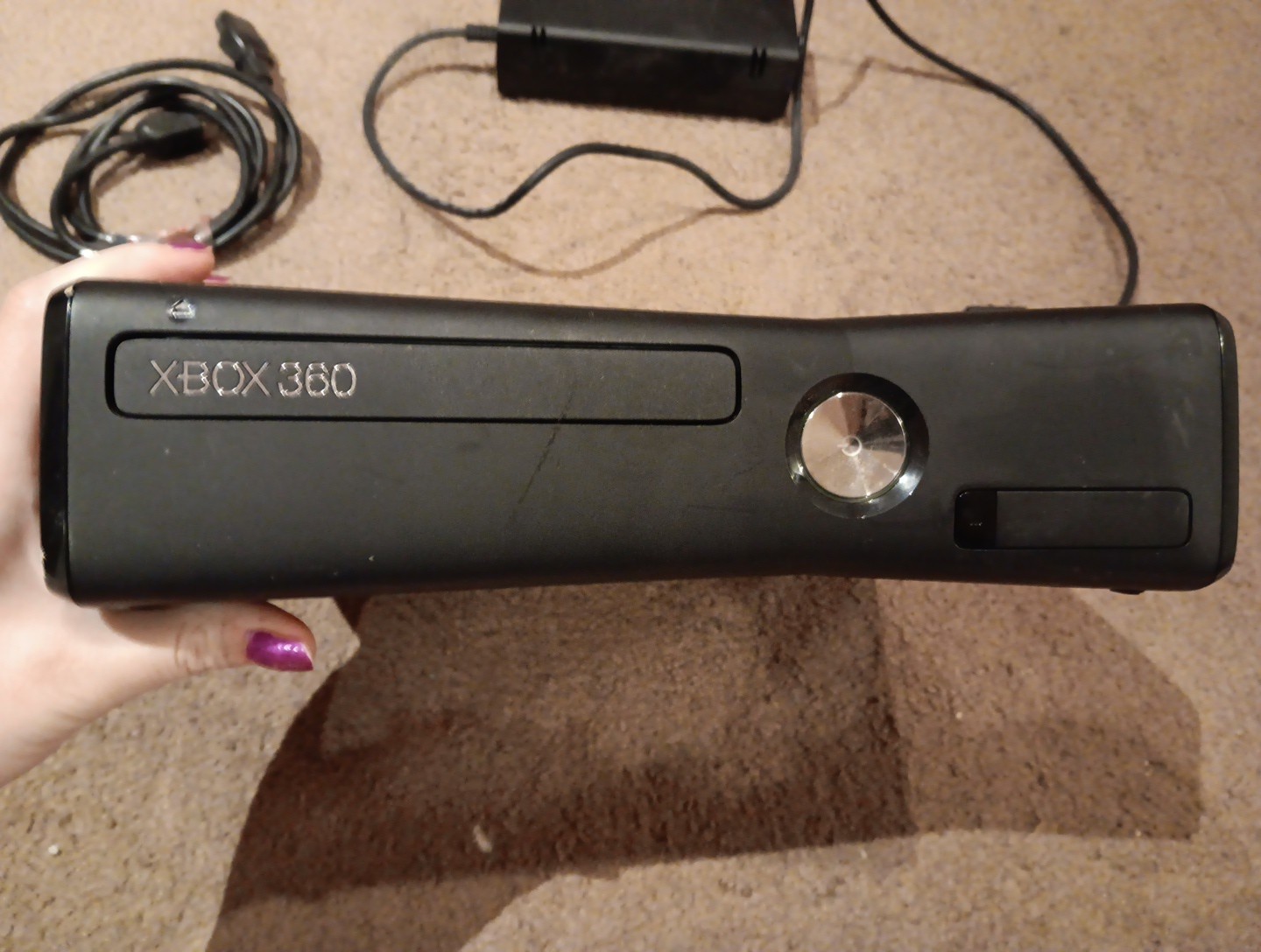 Microsoft Xbox 360 S Black Console – Tested Works – Read Description