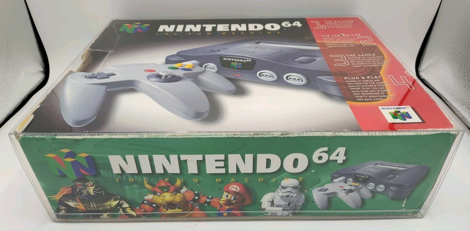 Nintendo 64 N64 Console Box ONLY + Case Protector *Good Condition* FREE SHIPPING