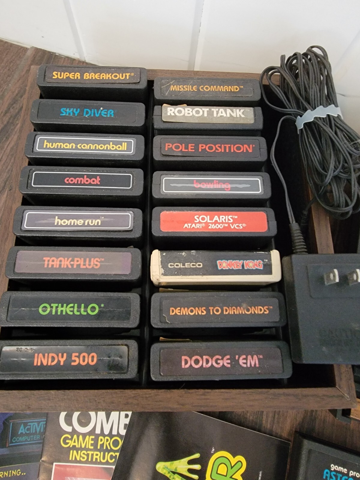 Atari 2600 SIXER Wood Console 6 switch 3 Joysticks 43 game bundle lot