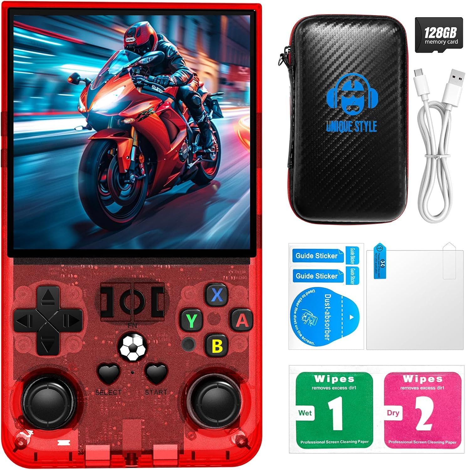 R36MAX Retro Handheld Game Console, 4.0 Inch 720X720 IPS Screen, 64GB Built-In 1
