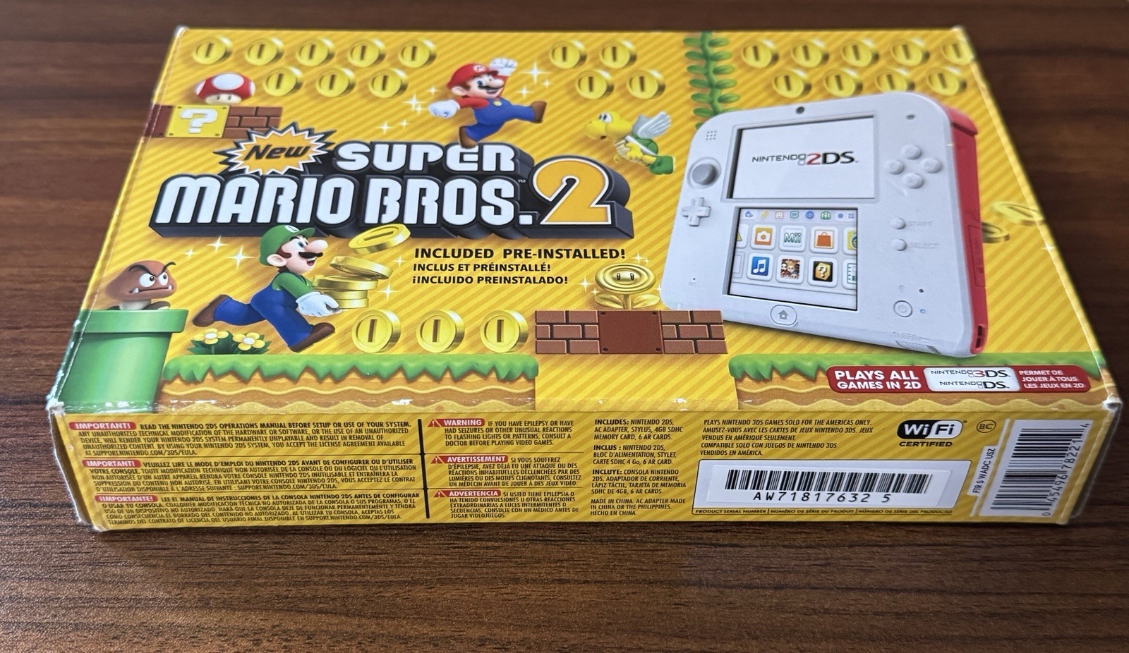Nintendo 2DS Super Mario Bros 2 Edition Scarlet Red System Console With Box