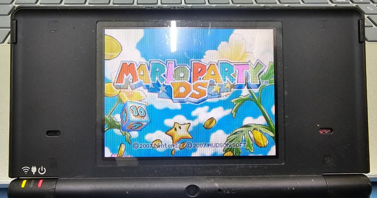 Nintendo DSi Handheld Game Console – Black With Mario Party No Charger