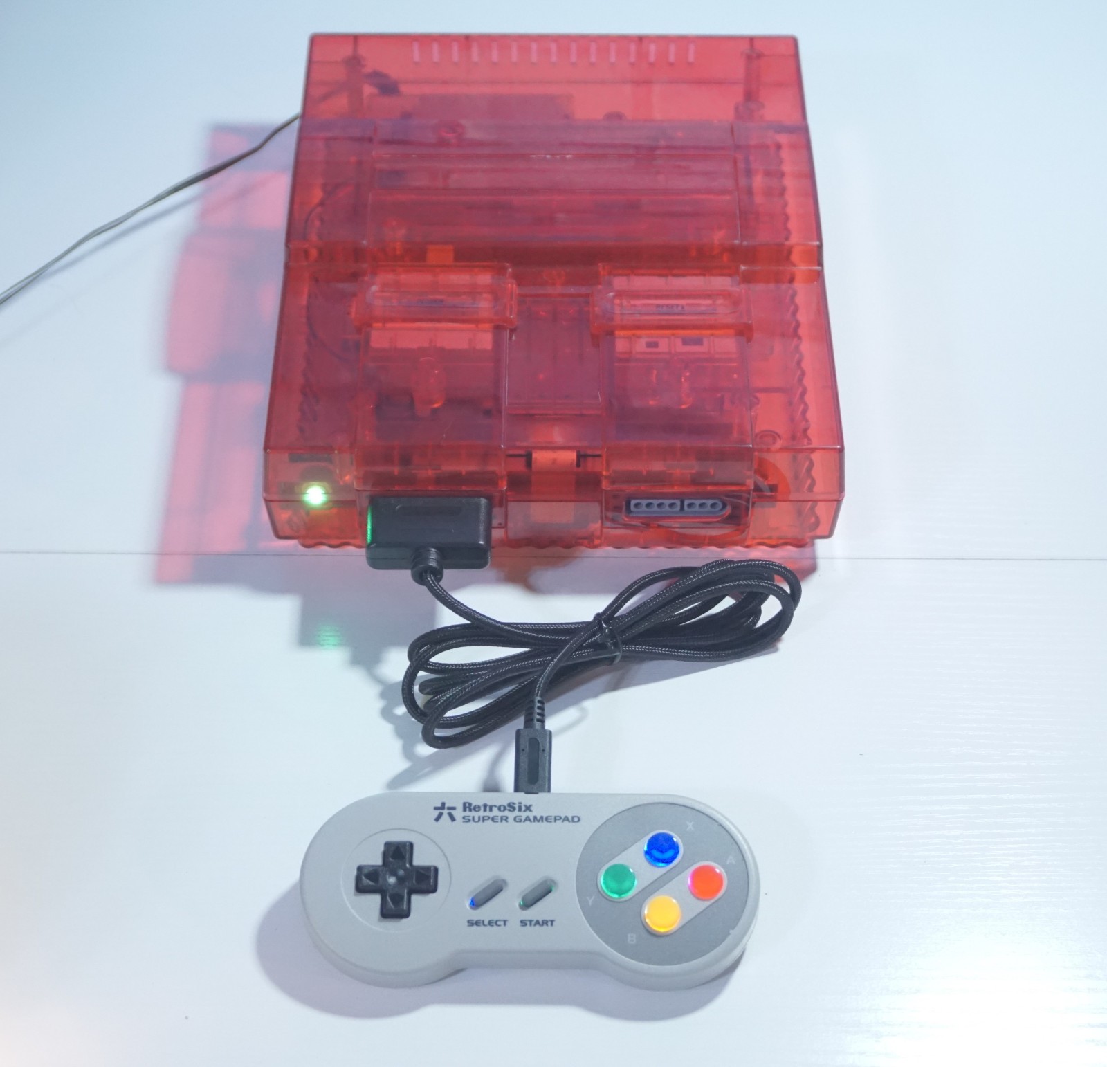 Authentic Transparent Clear Super Nintendo SNES Video Game Console SNS-001