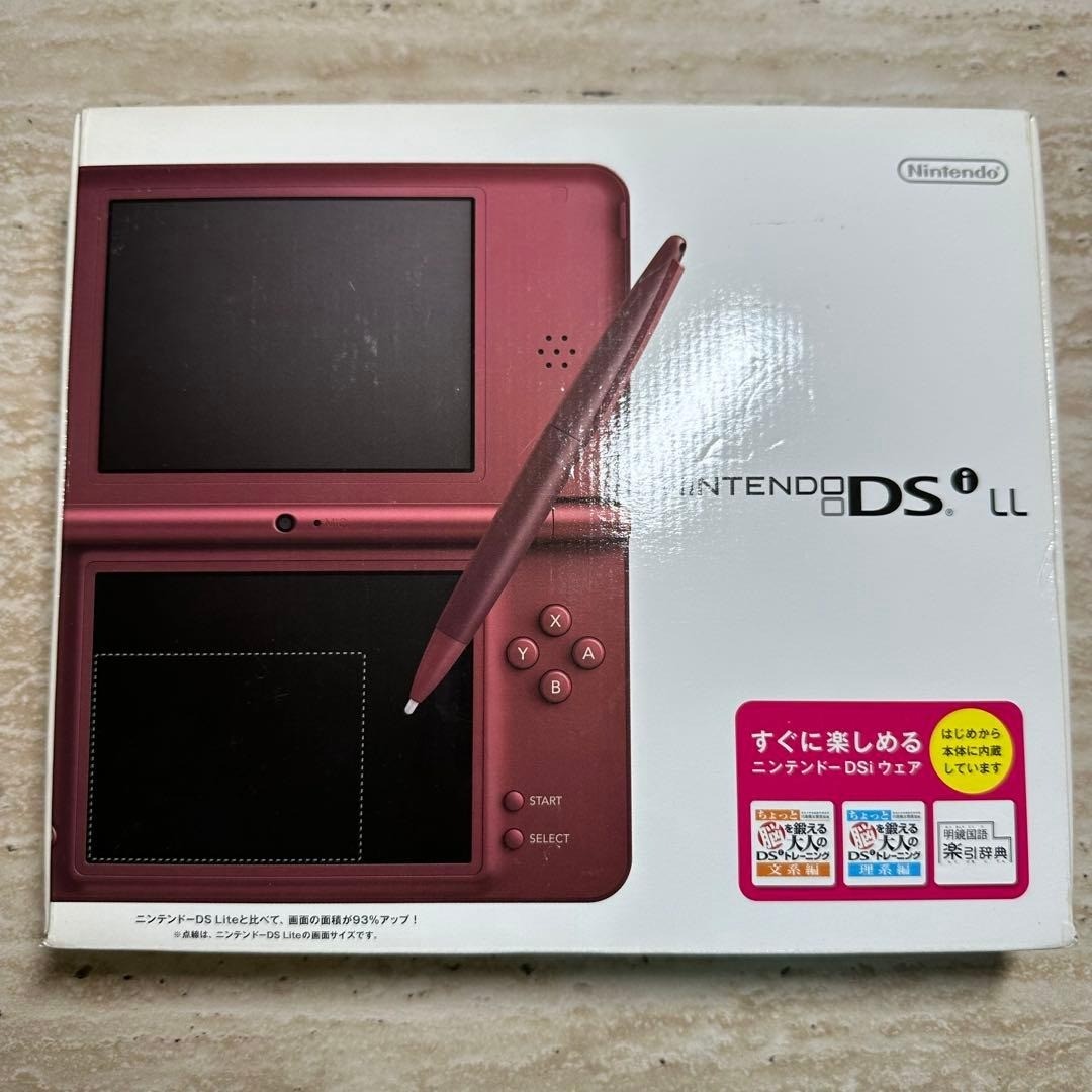 Nintendo DSi LL Wine Red Console Boxed Complete Tested Working 6587