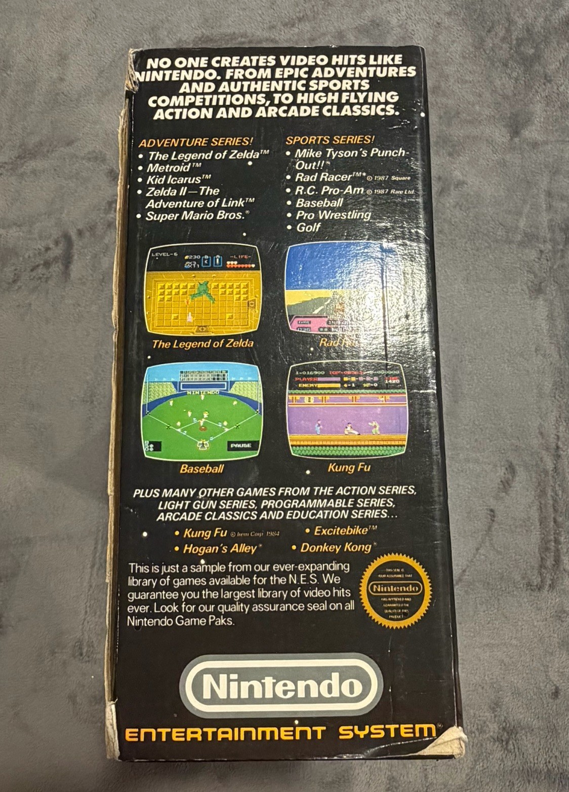 Box Only Vintage Nintendo NES Action Set Home Console – Box/Styrofoam 1988