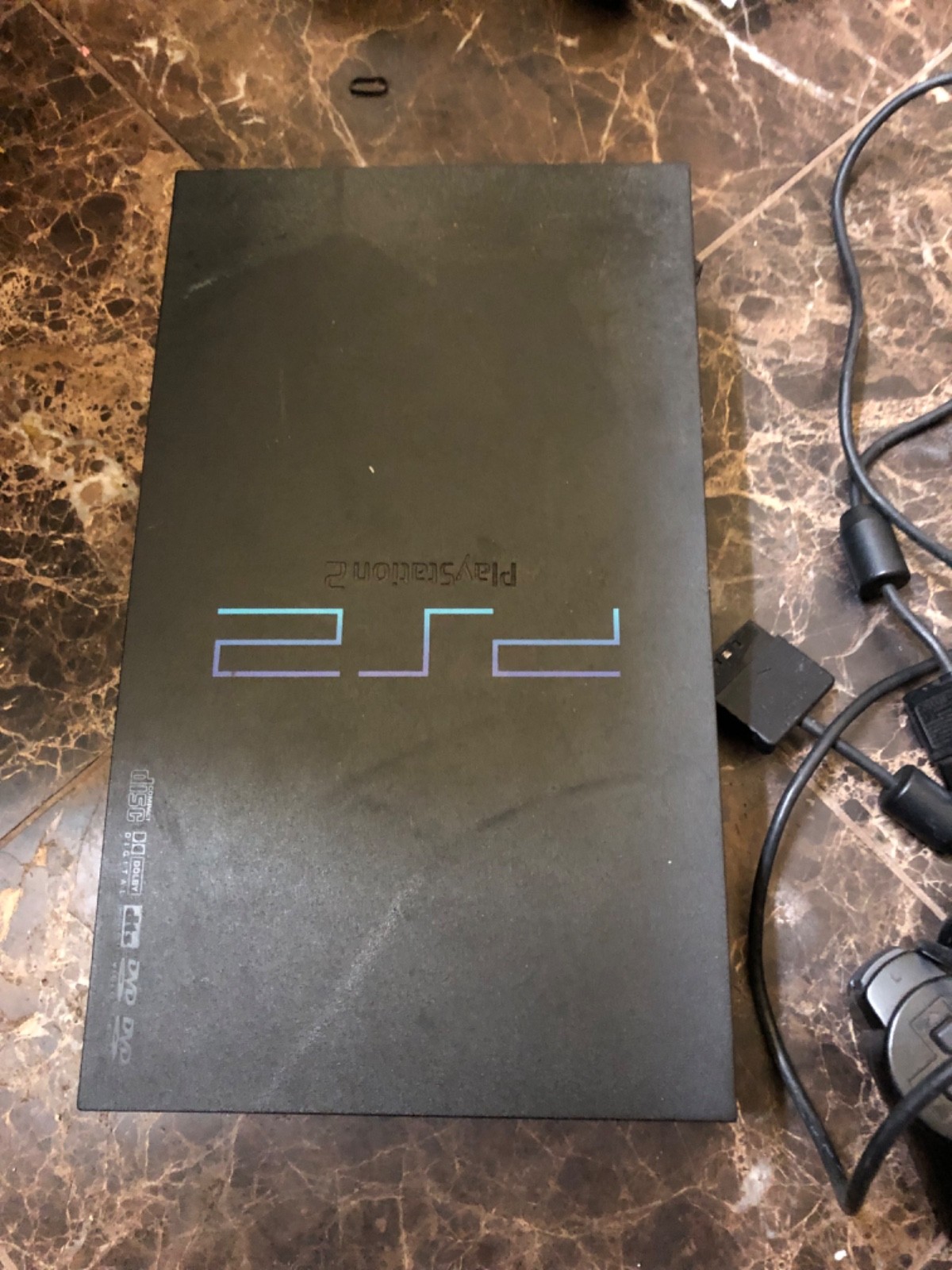 SONY PS2 PLAY STATION HOME CONSOLE BLACK VIDIO GAME SYSTEM WITH 2 CONTROLLERS!!!