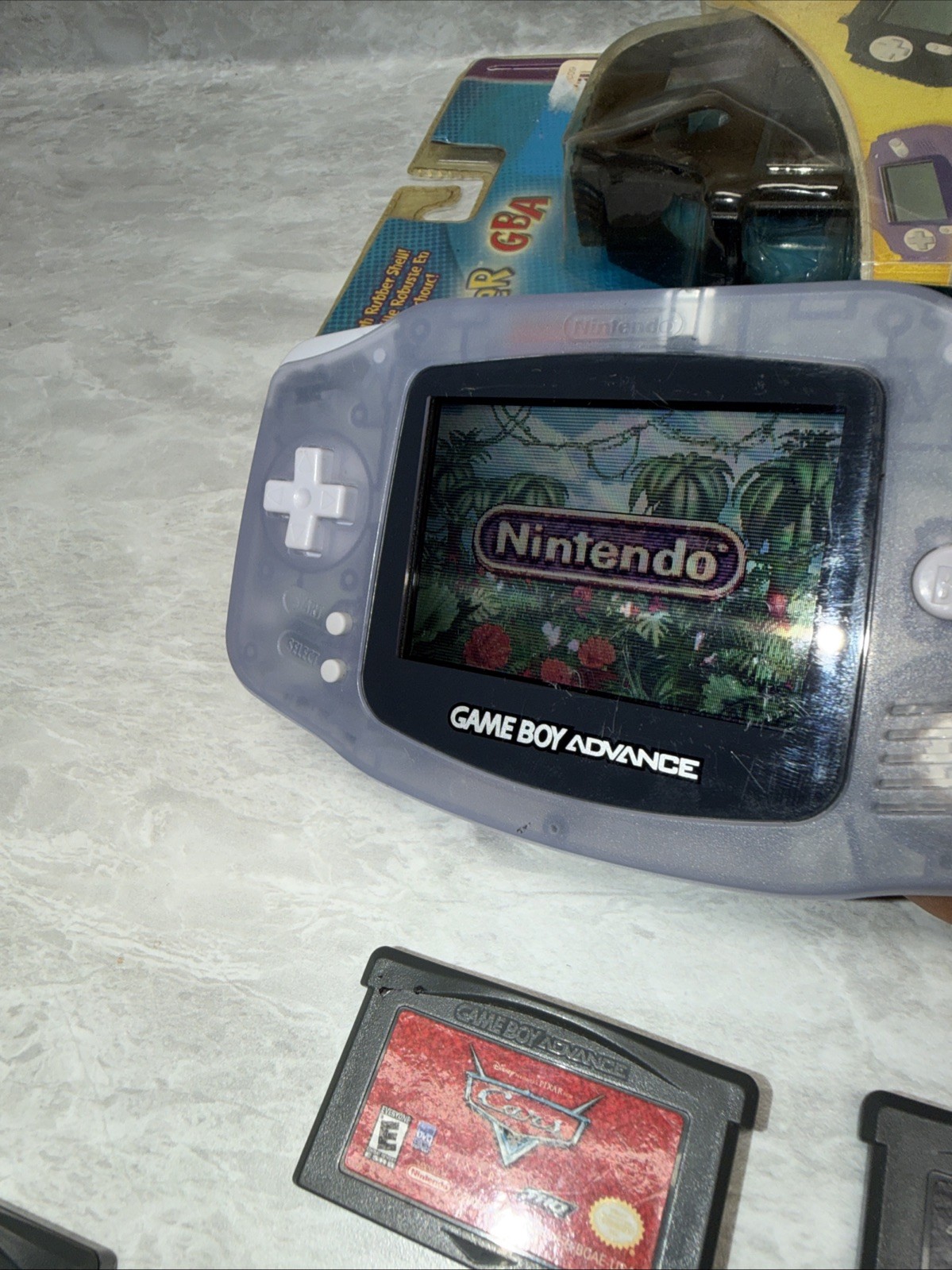 Nintendo Game Boy Advance Console System – Clear Glacier Bundle 15 Games And Acc