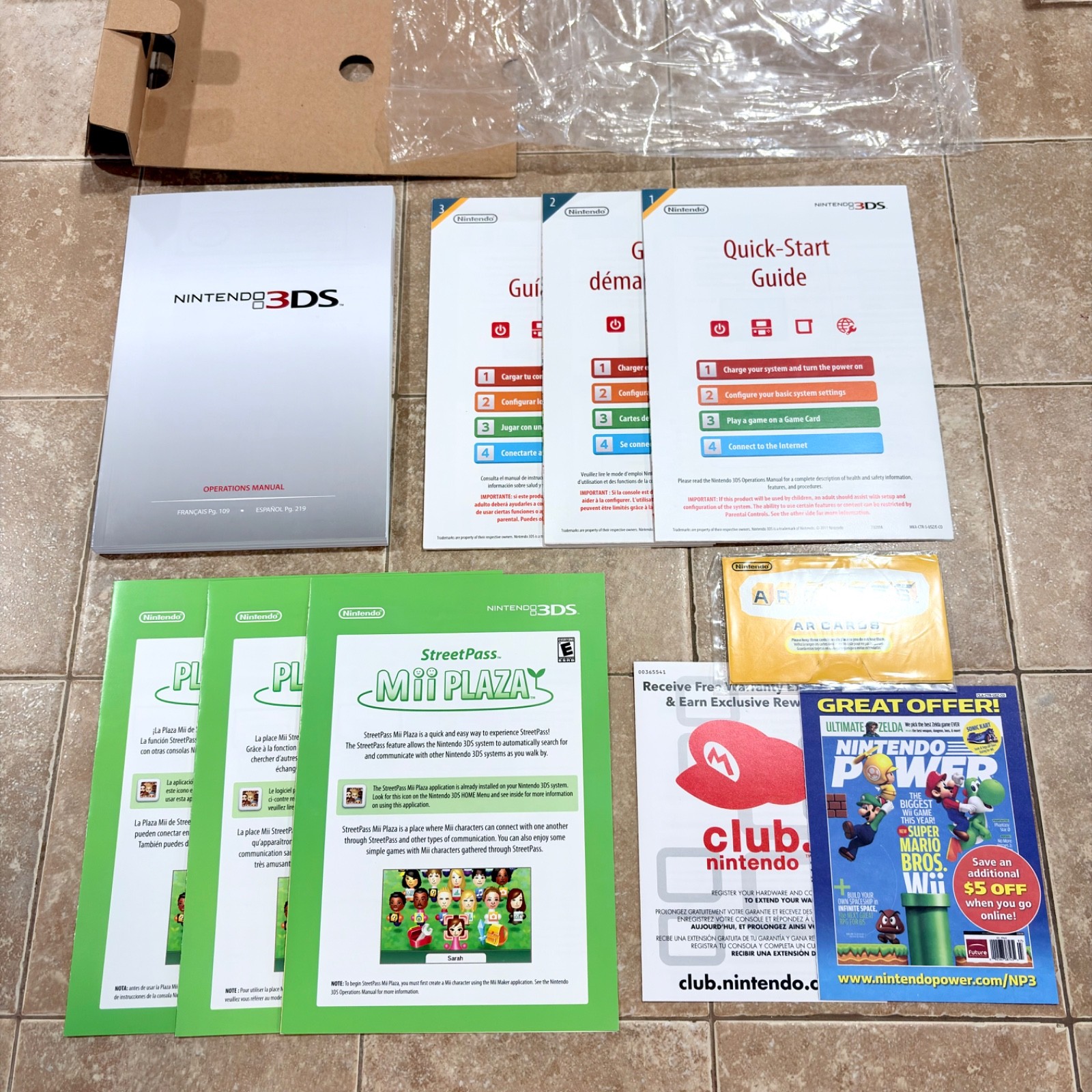 Nintendo 3DS Cosmo Black Launch Edition Console CIB Clean System Complete MINTY