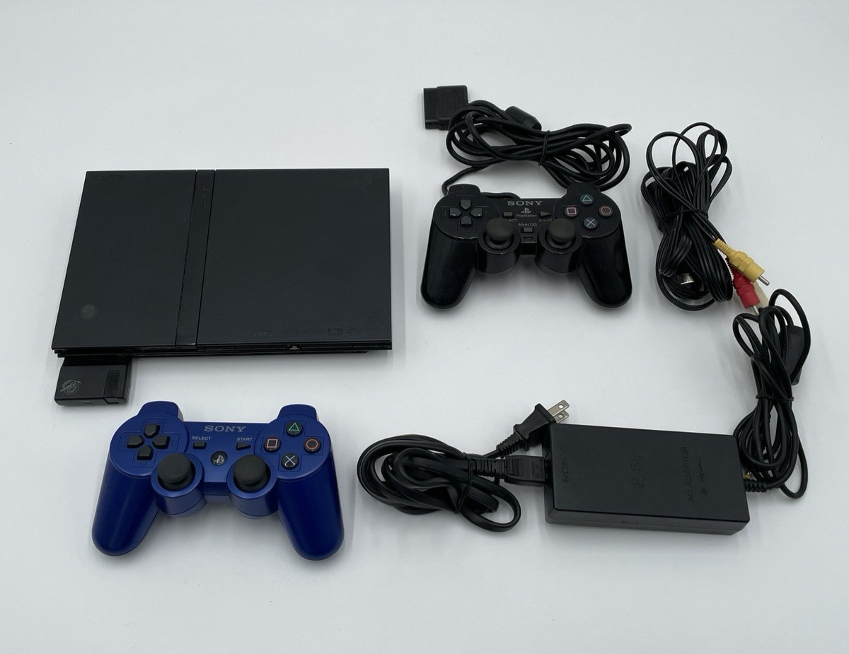 Sony PlayStation 2 Slim Line Version 1 Console – Charcoal Black (SCPH-70012)