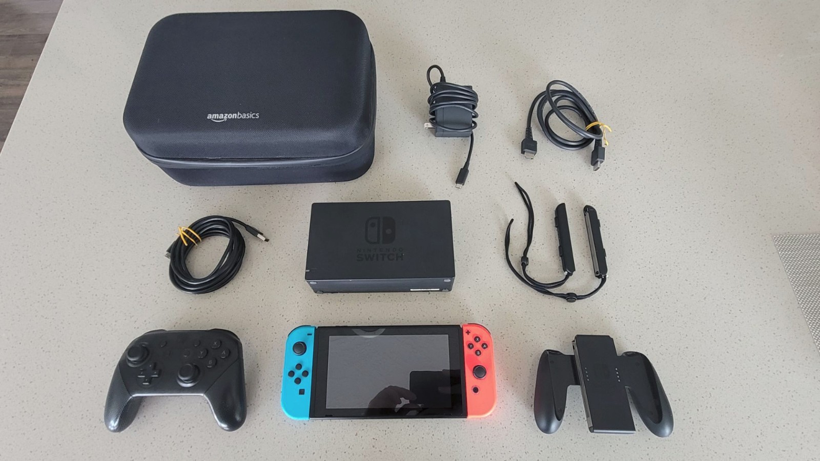 BUNDLE Switch V2, Pro Controller, SanDisk 128 MSD, AB Hardshell Case, & Adapters