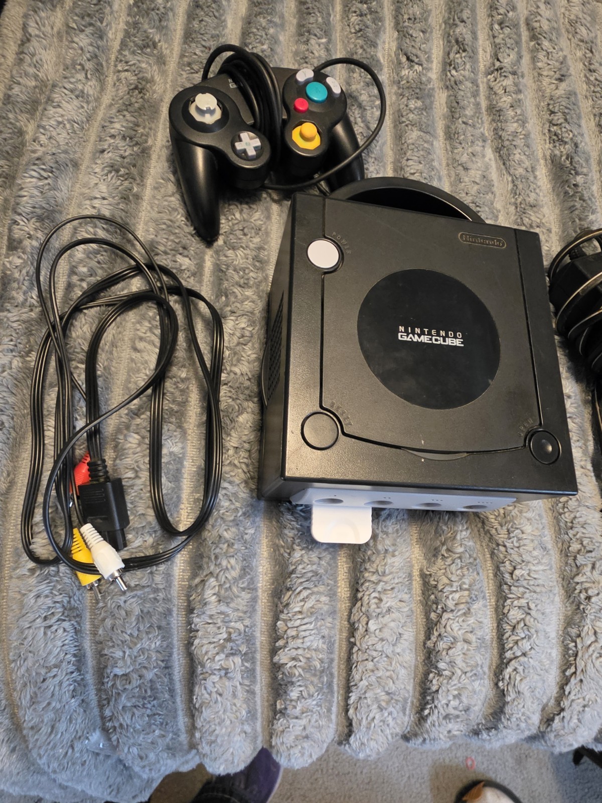 Nintendo GameCube Black Console DOL-001 1 Controller & Cords Bundle Tested
