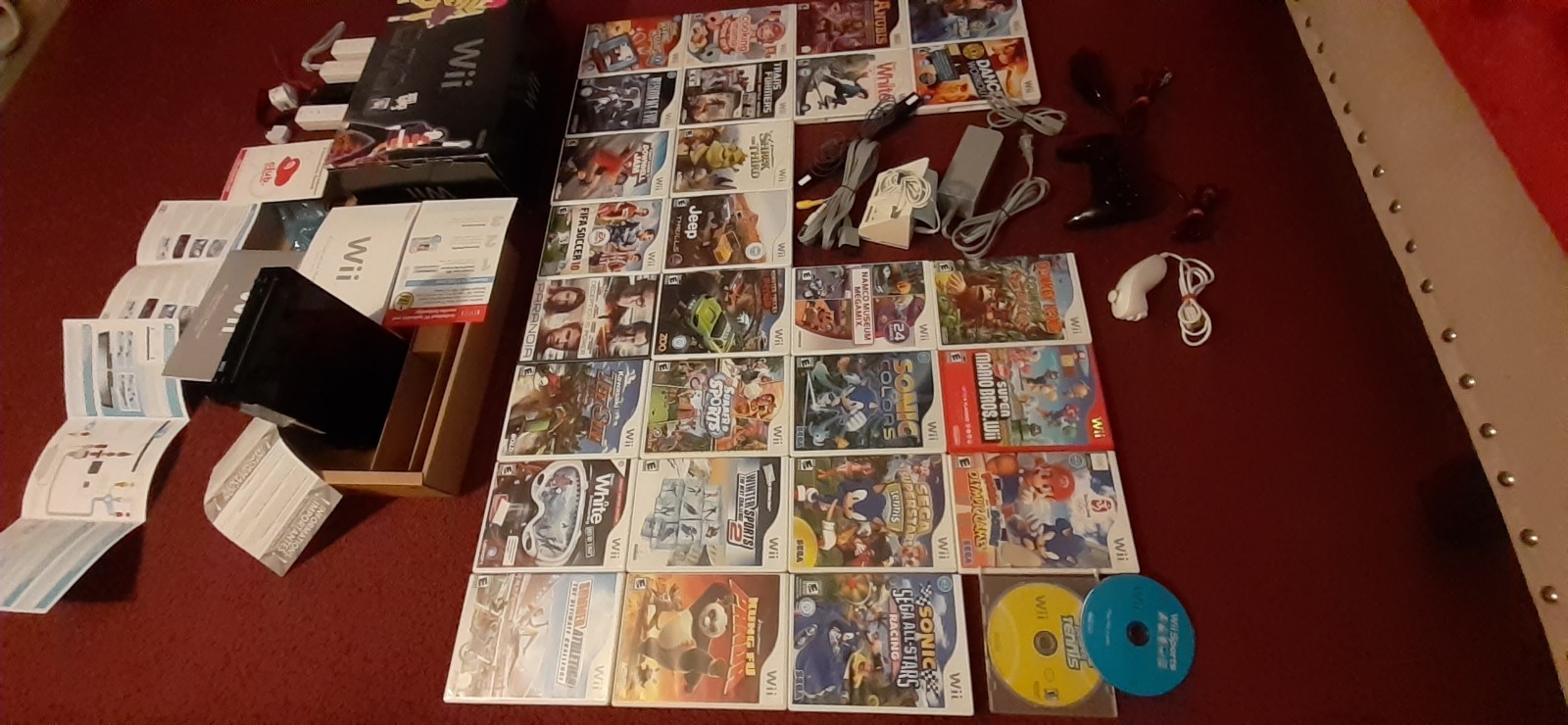 Nintendo Wii Bundle , Black Console ,whit all accessory , 29 cd games