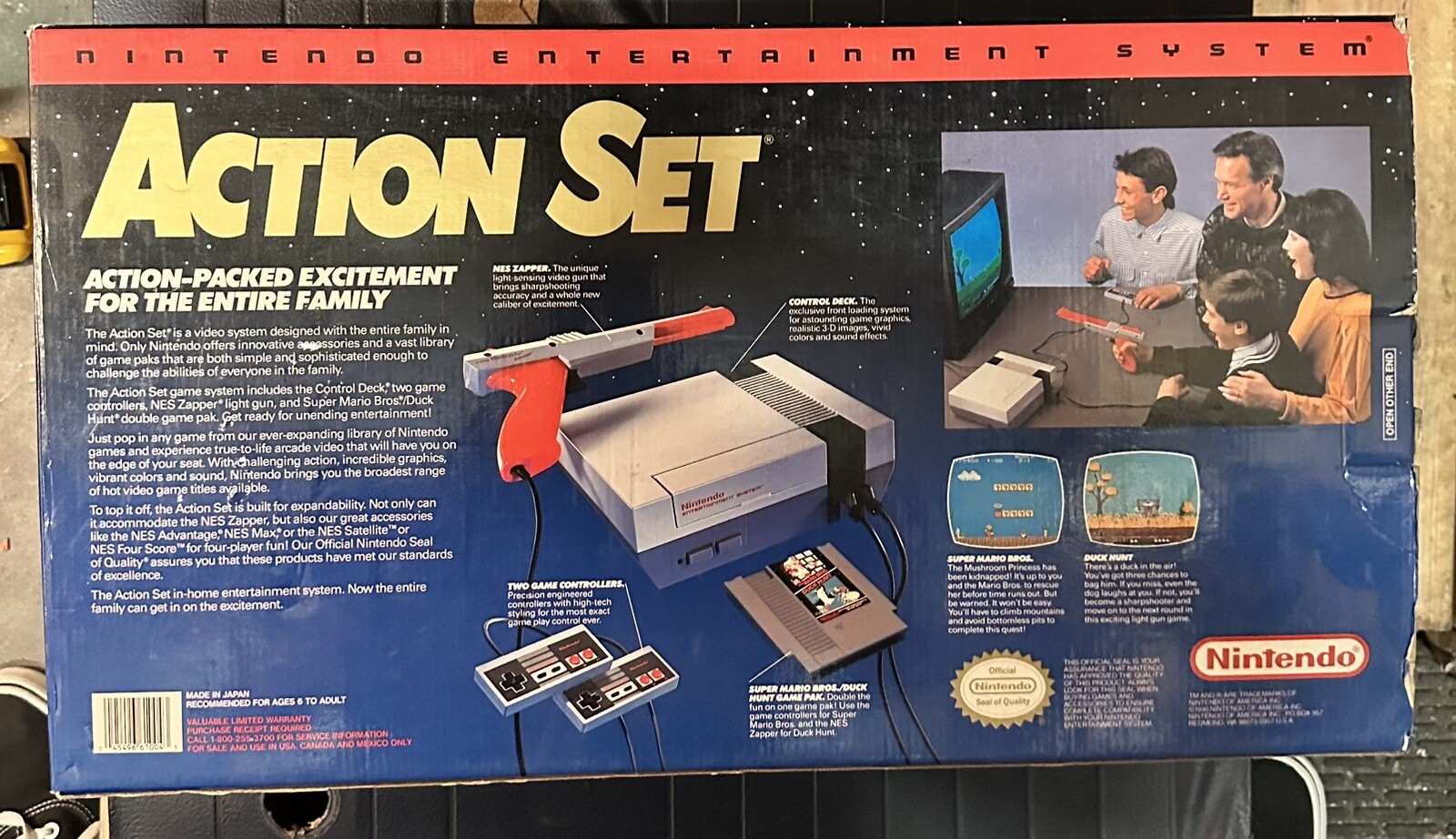 Nintendo NES Action Set Orange Zapper Console Video Game System Complete in Box