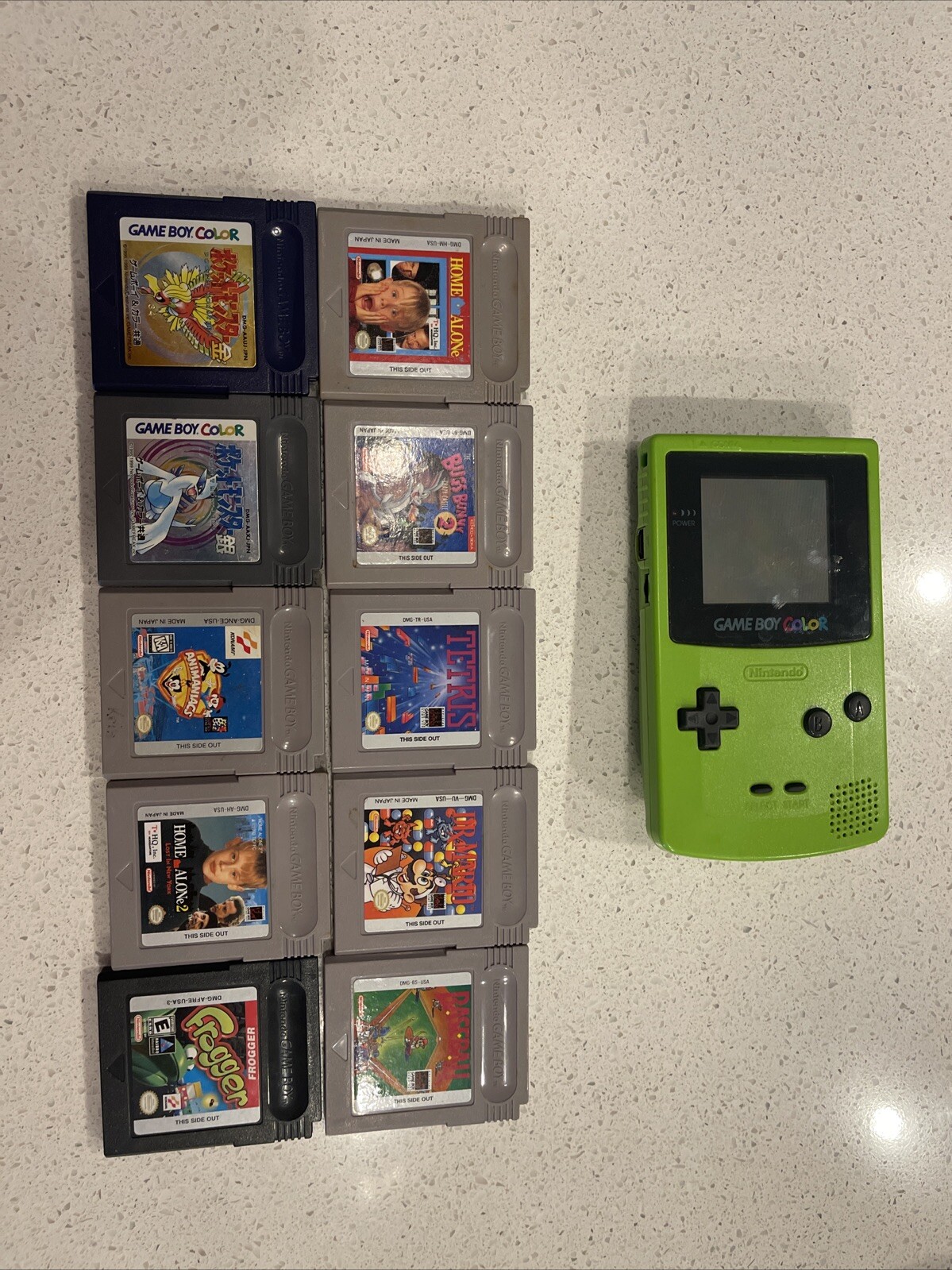 Nintendo Game Boy Color Kiwi Handheld System (CGB-S-LMA) + 10 Games!!!