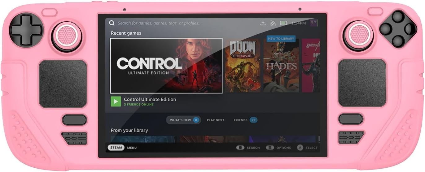 Ultimate Pink 9-in-1 Protective Case for Steam Deck OLED – Easy Clean & Install