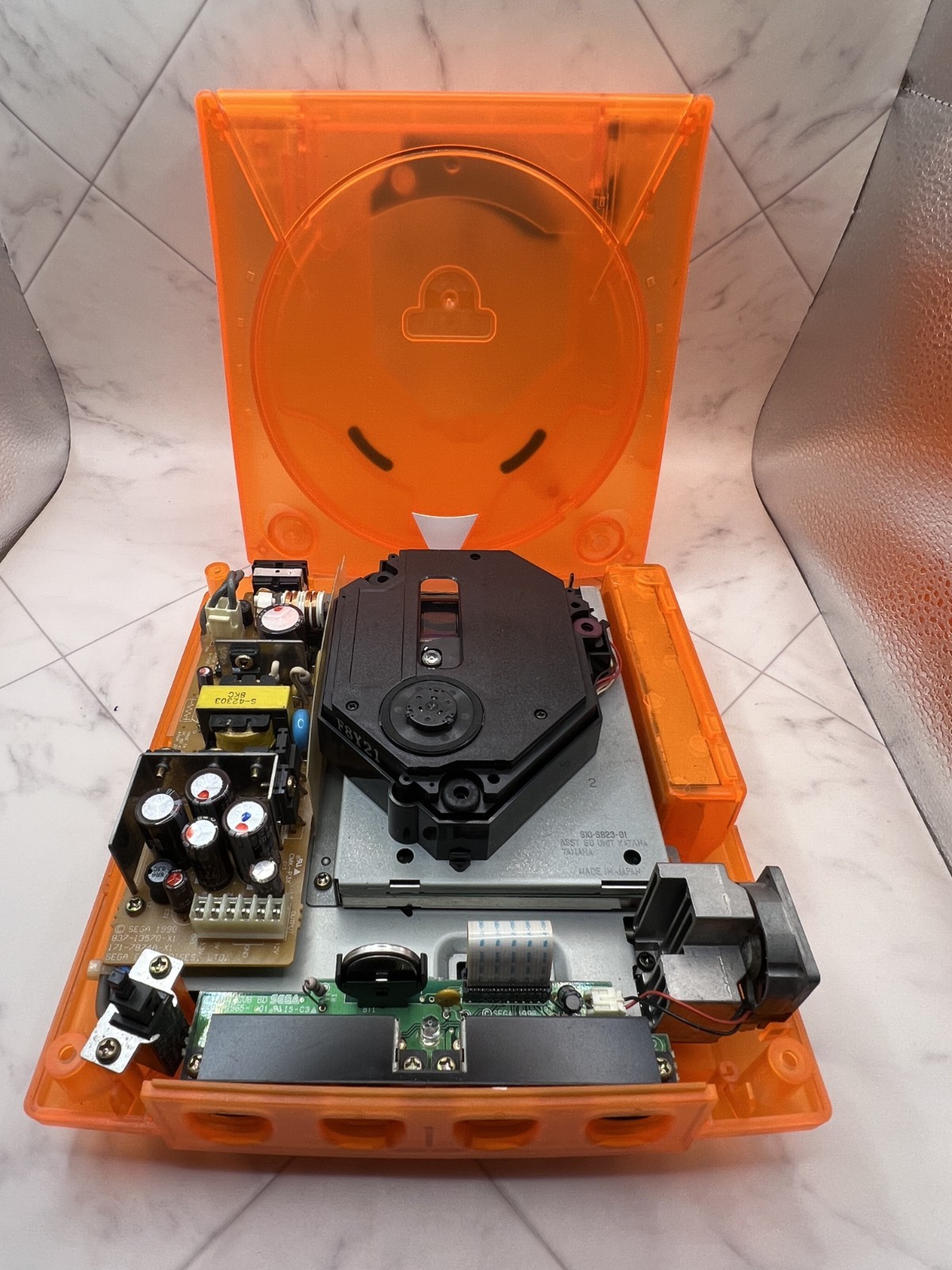 Sega Dreamcast Clear Orange Skeleton Console VA0 Japan – New Battery & Fuse – JP