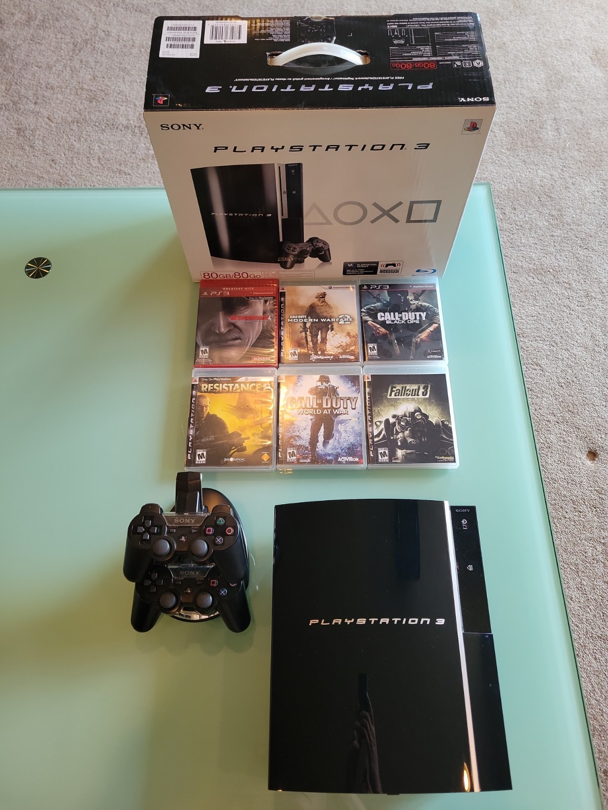 Sony PlayStation 3 Black Console Gaming System with 6 Games!!!