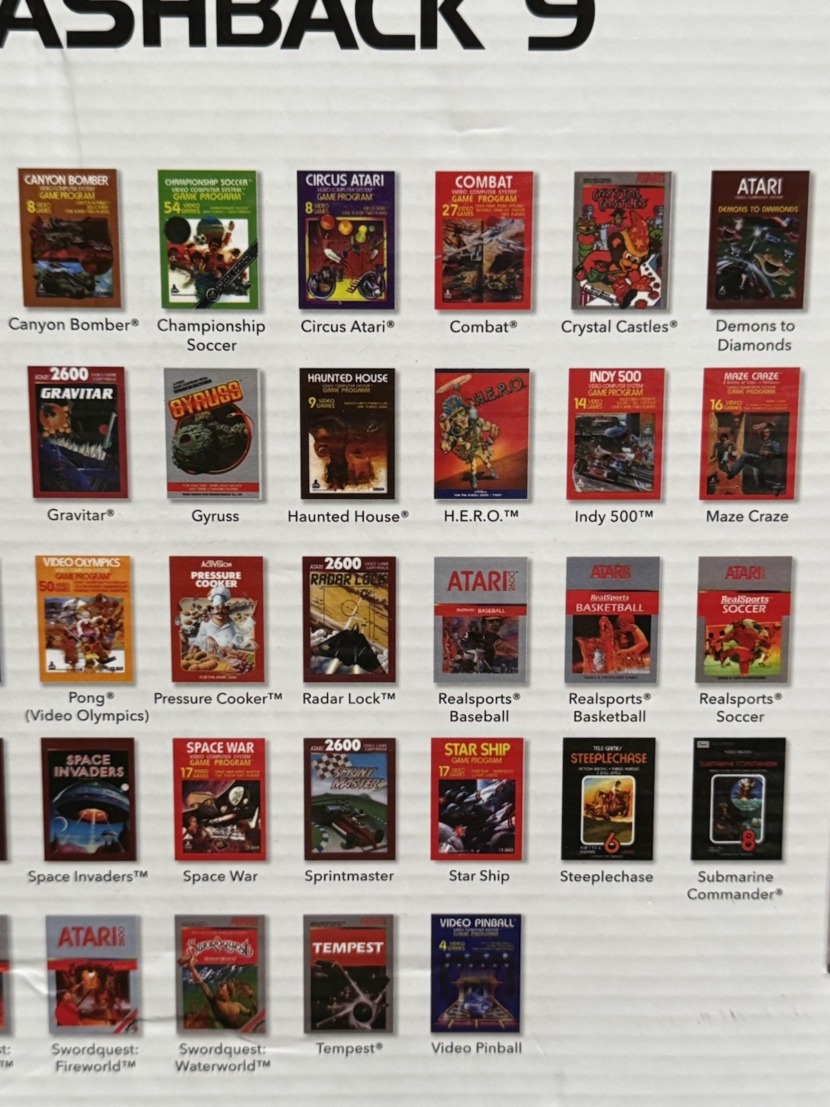 Atari Flashback Lot Flashback 9 110 Games + Pong & Asteroids 20 Games Each