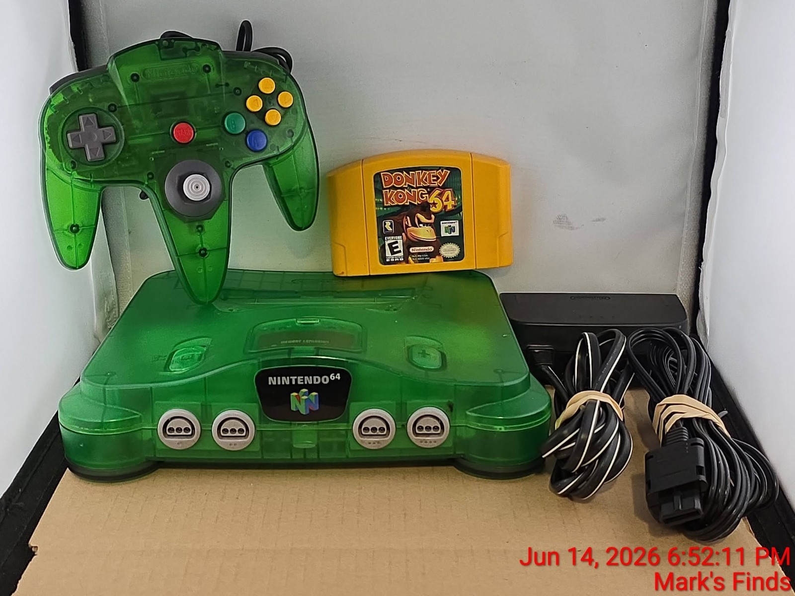 Nintendo 64 N64 Jungle Green Donkey Kong Console Bundle W/ Expansion Pak Tested