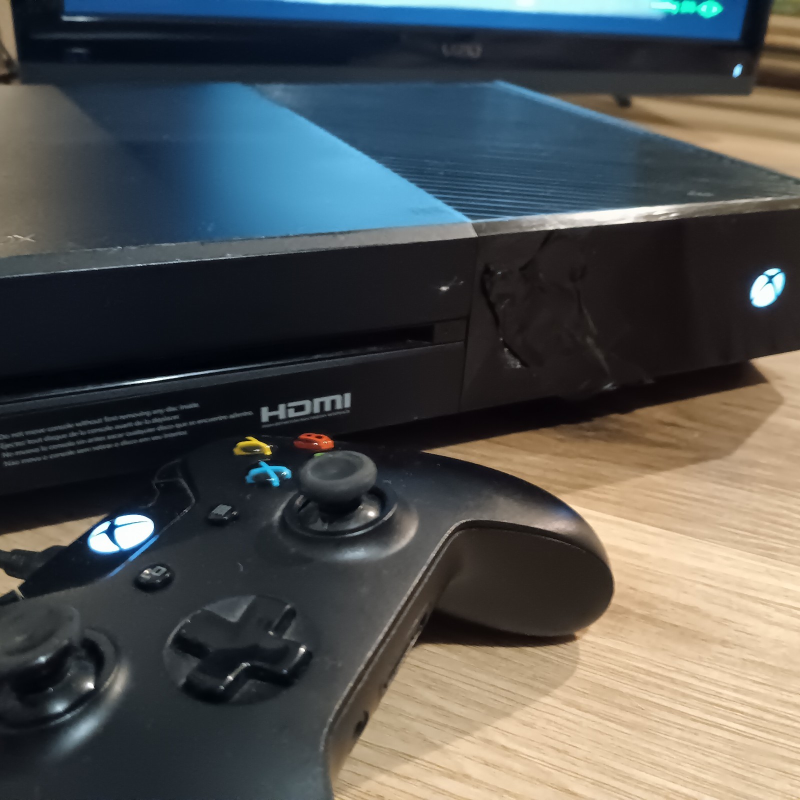Xbox One Console 365GB Black w/ Hookups,1 Controller & 10 Games Tested Working