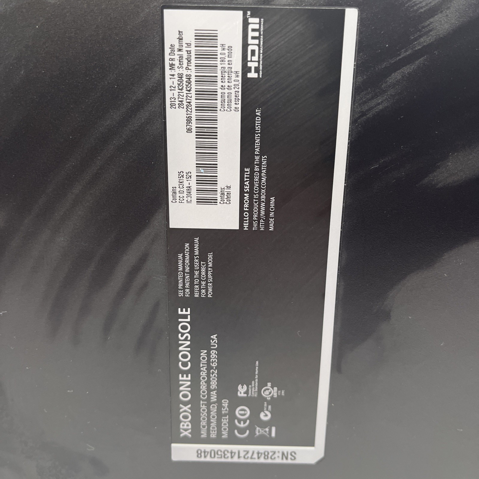 Microsoft Xbox One Console Only 365GB – Black 1540 Does Not Read Discs Tested