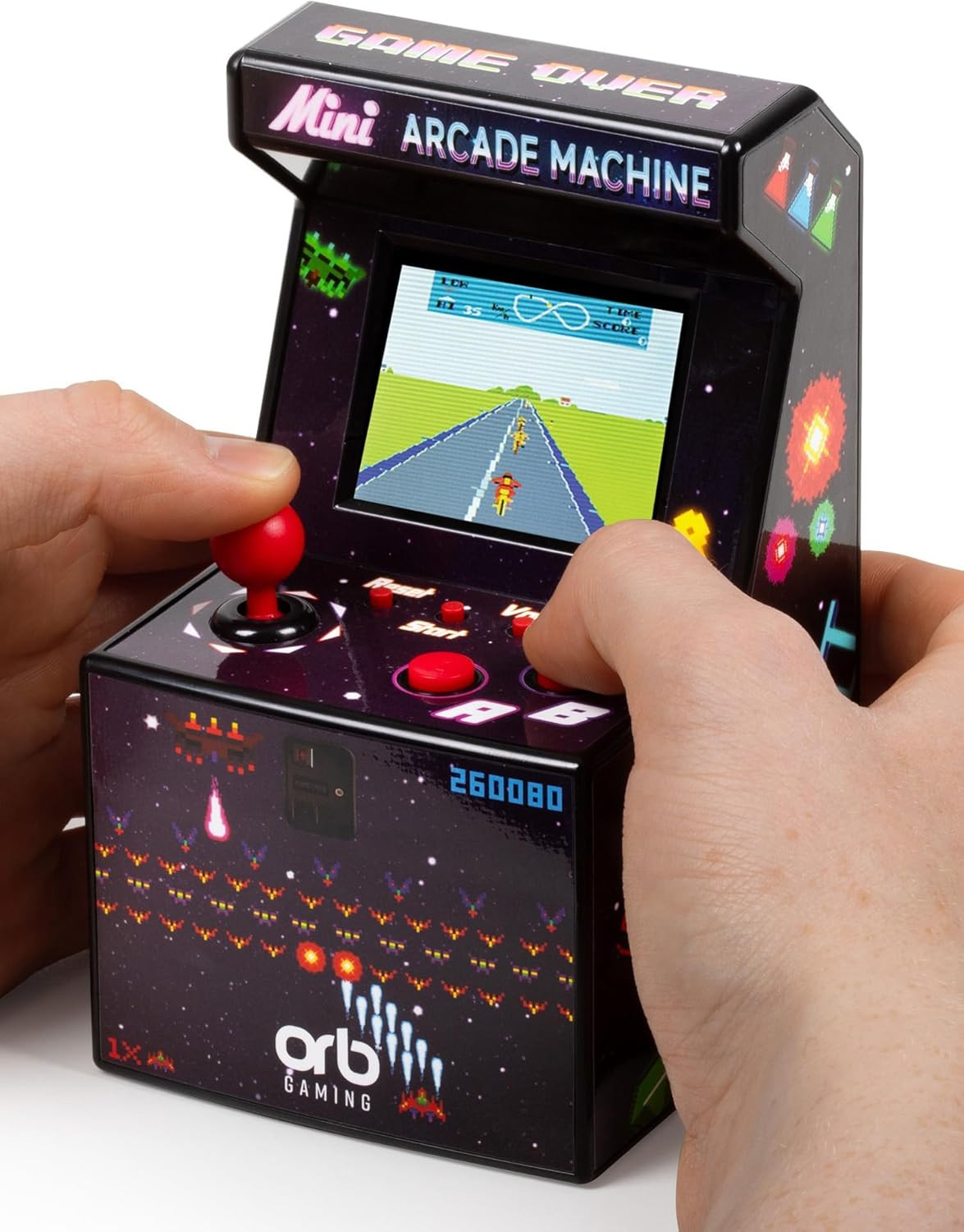 Mini Arcade Machine, 240 Built-In 8-Bit Games, 2.5” Full Colour Screen, 8-Way Jo