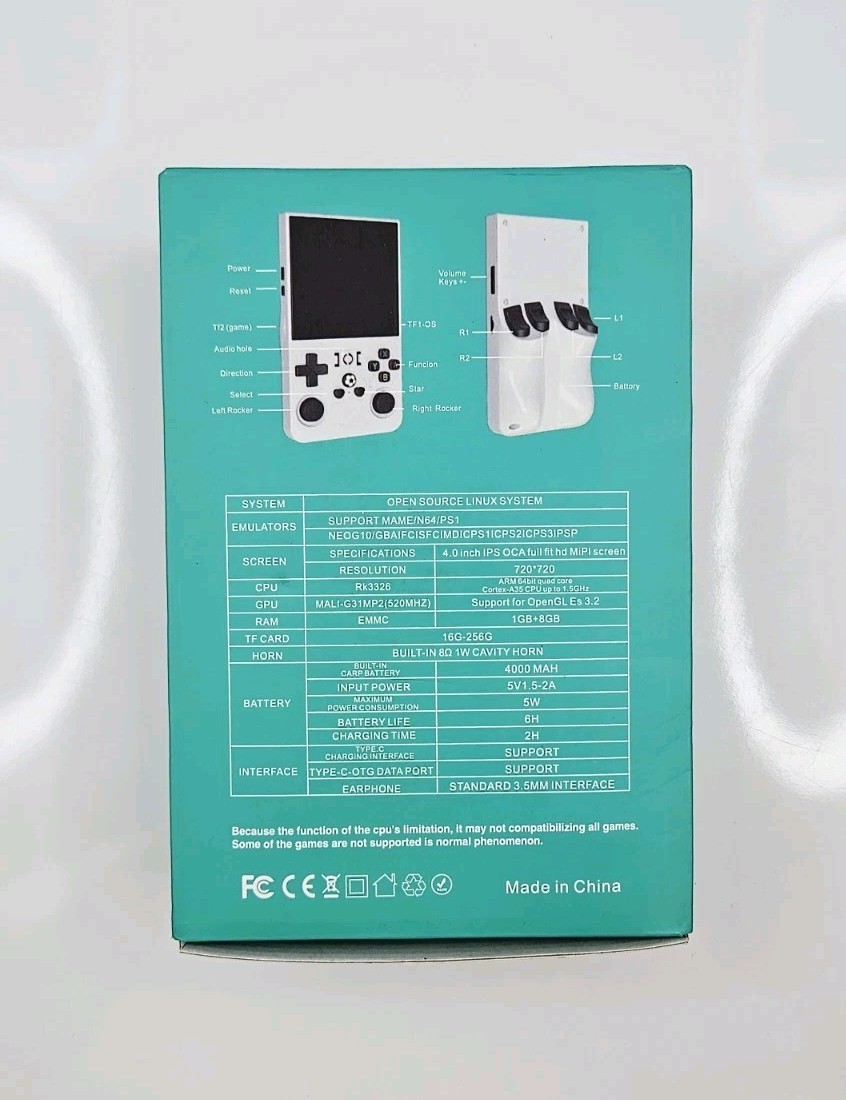 R36MAX Retro Handheld Game Console Open Source Linux 4” IPS Screen 64GB Black