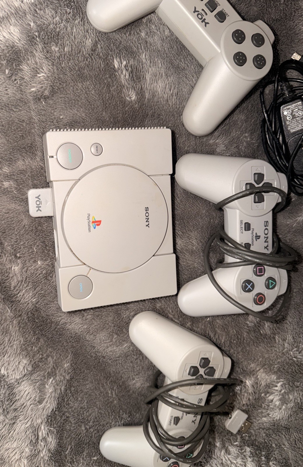 Sony PlayStation PS1 Classic Console Bundle + 3 Controllers Pac-Man Joystick
