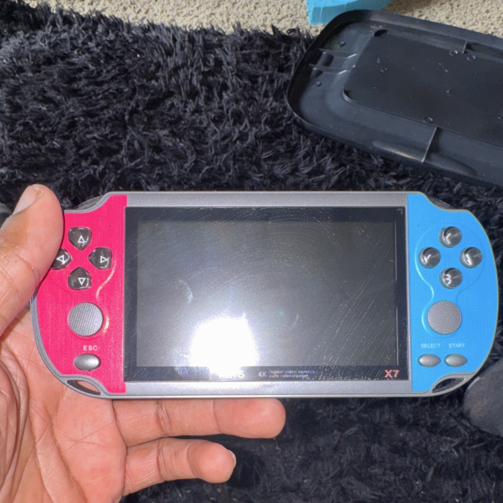 X7 Handheld Video Game Console System Red Blue Gray