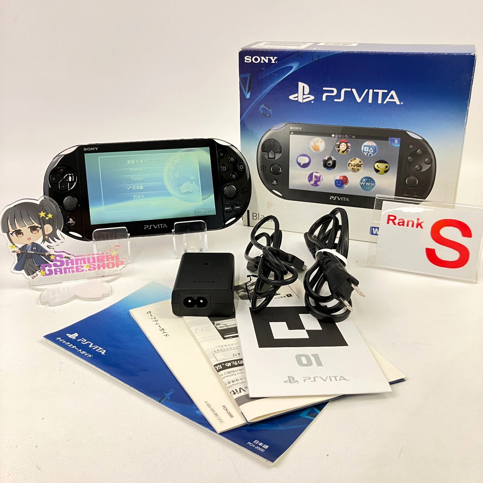 Excellent++ PS Vita PCH-2000 Black S Rank Console Region Free Boxed works Fine