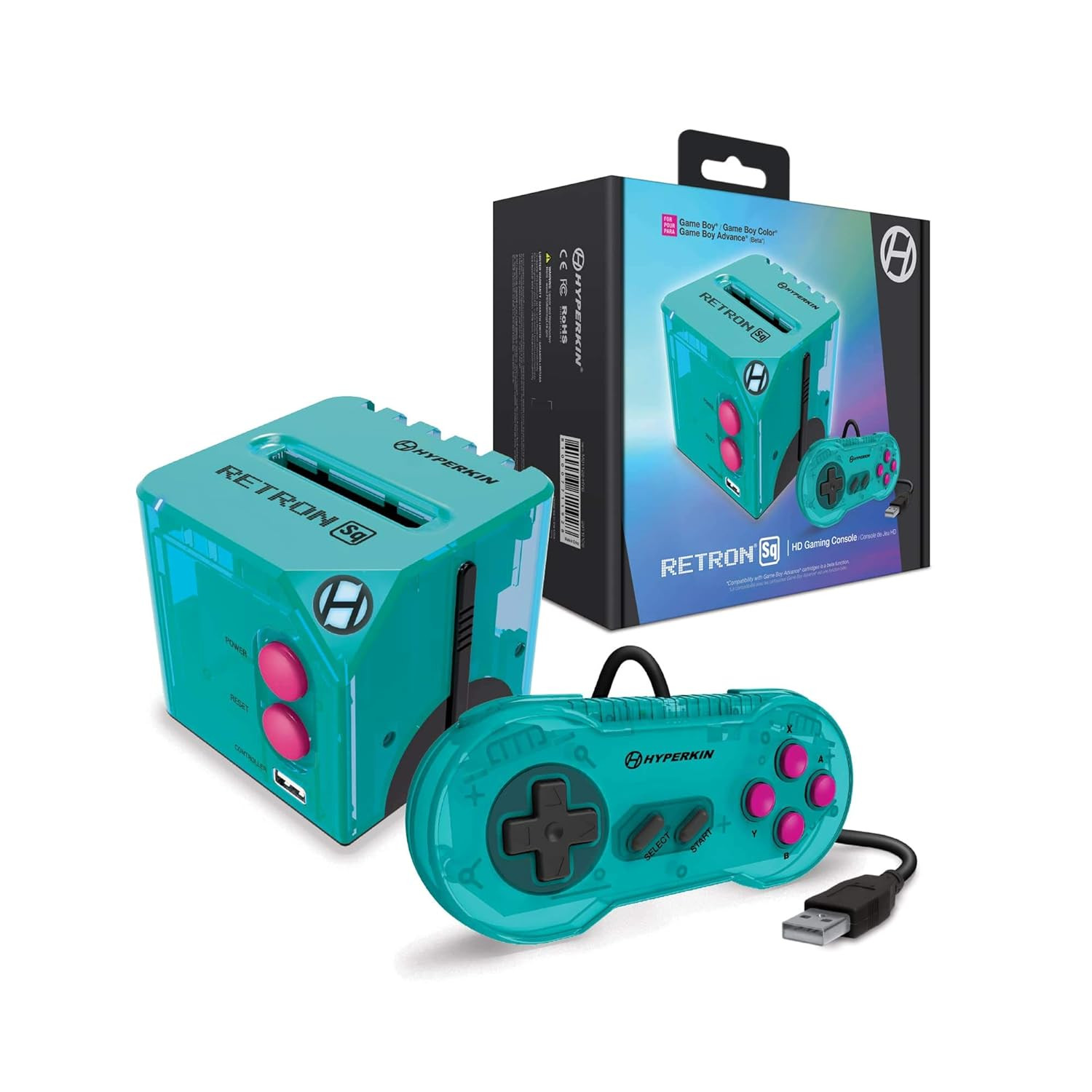 Retron Sq: HD Gaming Console for Game Boy/Color/ Game Boy Advance (Hyper Beach)