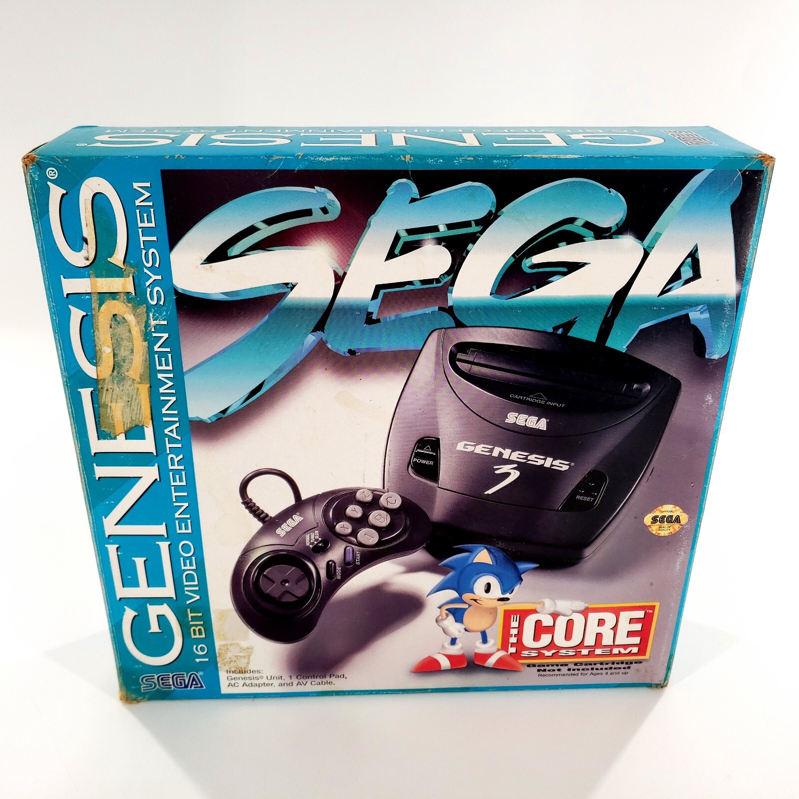 Sega Genesis 3 Core System Bundle Black w/ Box, 2 Games, Cables Tested & Works