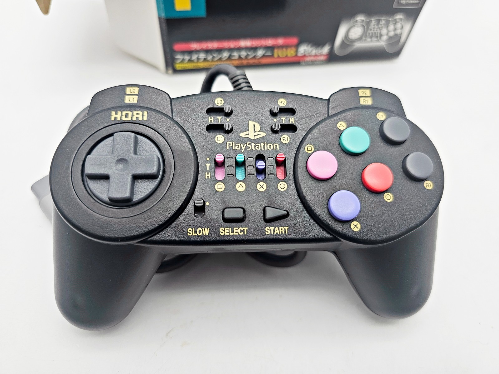 Playstation 1 Controller HORI Fighting Commander 10B Black