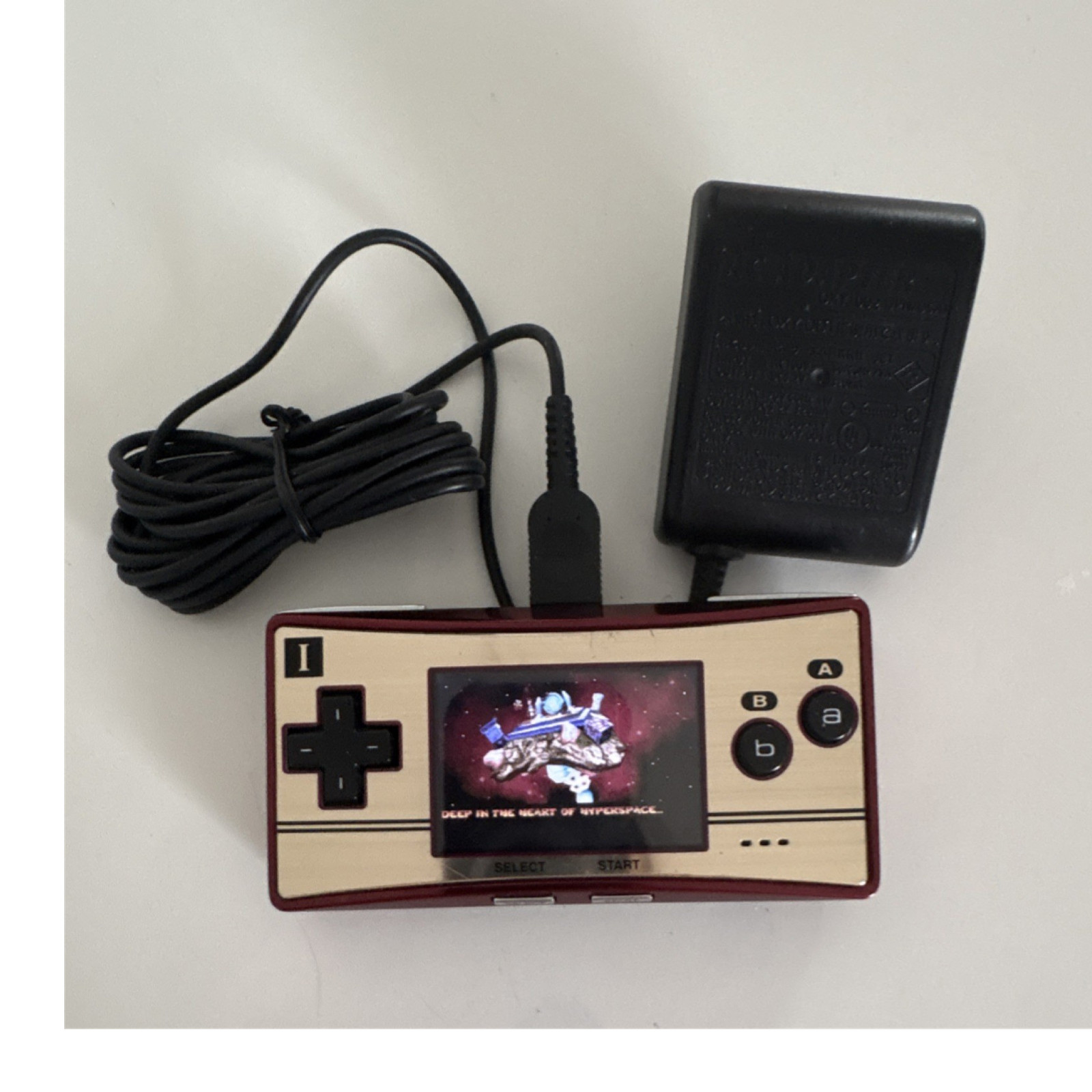 Nintendo Game Boy Micro Famicom Edition Handheld Red Gold Black w/ Charger