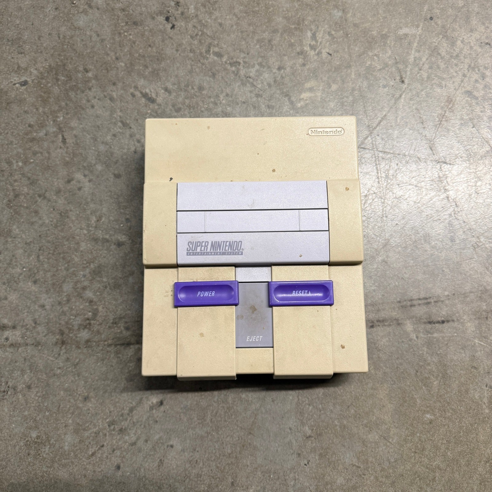 Nintendo Super NES SNES Console SNS-001 Gray Purple Vintage Video Game System