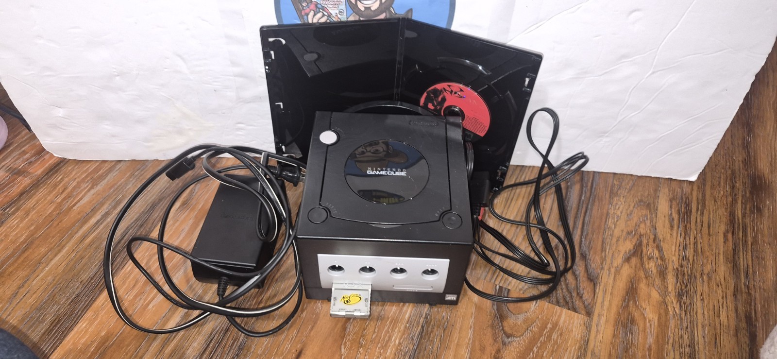 Nintendo GameCube Console Black with Cables, Memory Card, Hitman 2 Game