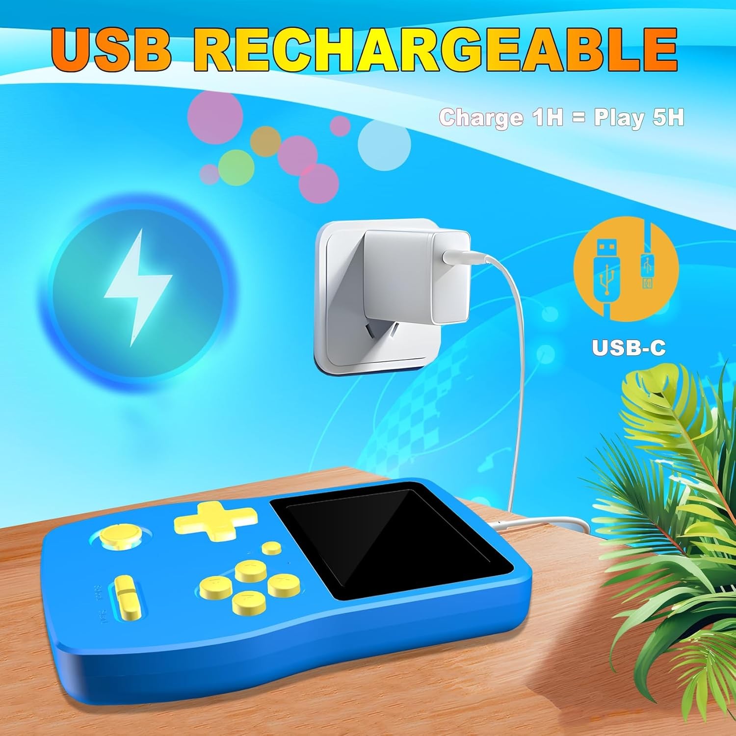 32Bit Retro Game Console 139 Games 3.0″ Display Blue
