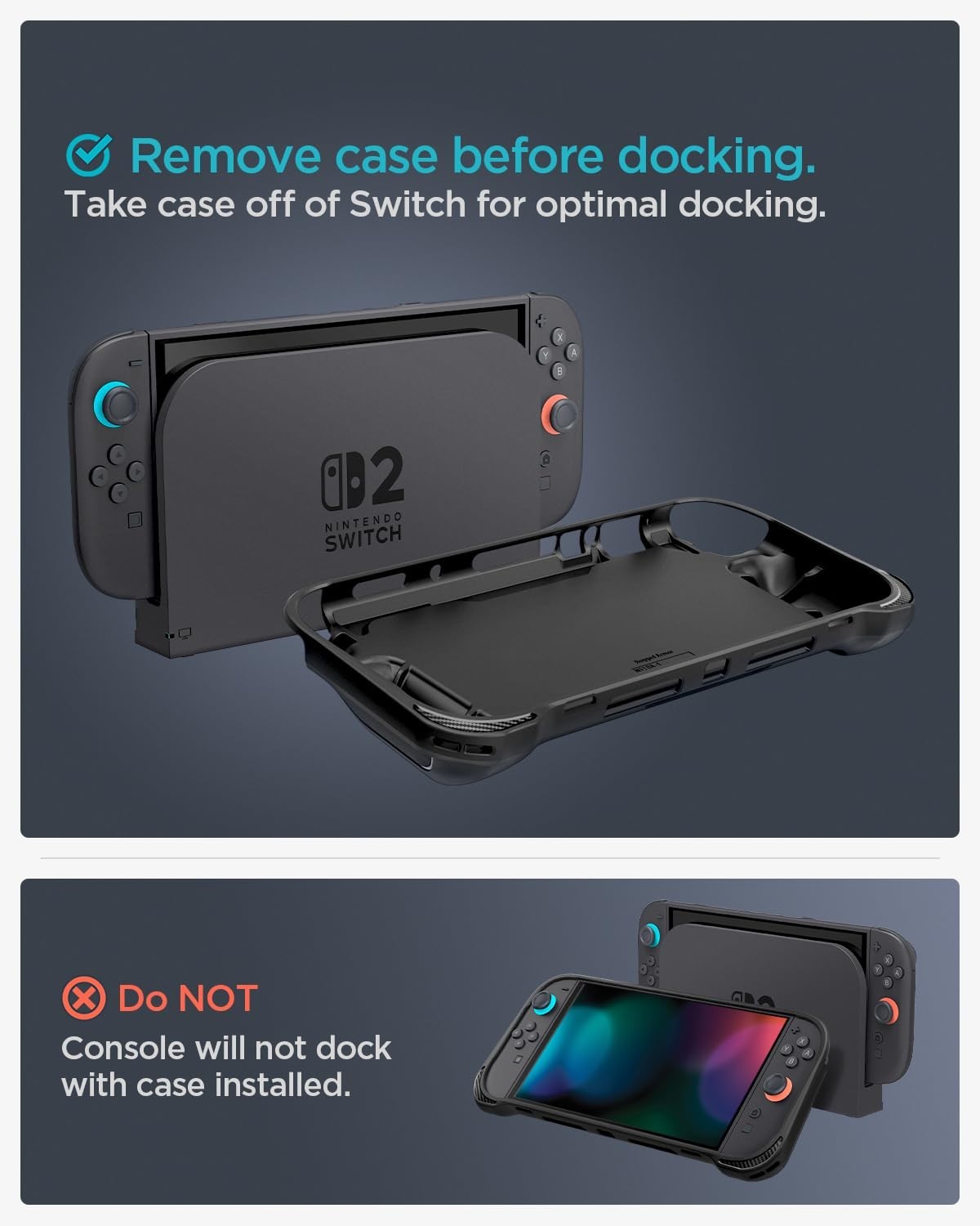 Spigen Switch 2 Case Rugged Armor ACS09075 Matte Black with Enhanced Grip