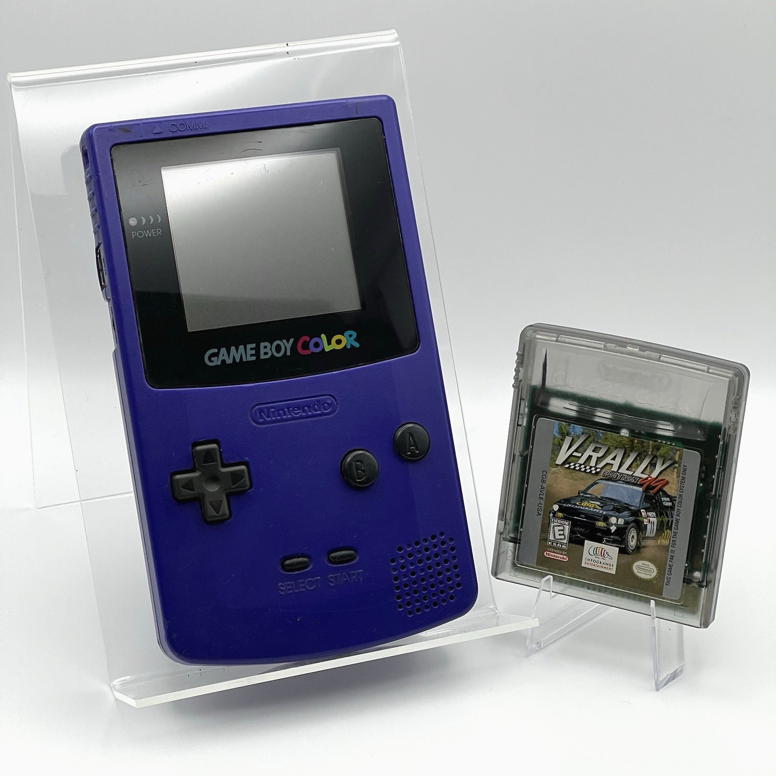 Nintendo Game Boy Color Console Purple Grape GBC Bundle V-Rally Edition 99