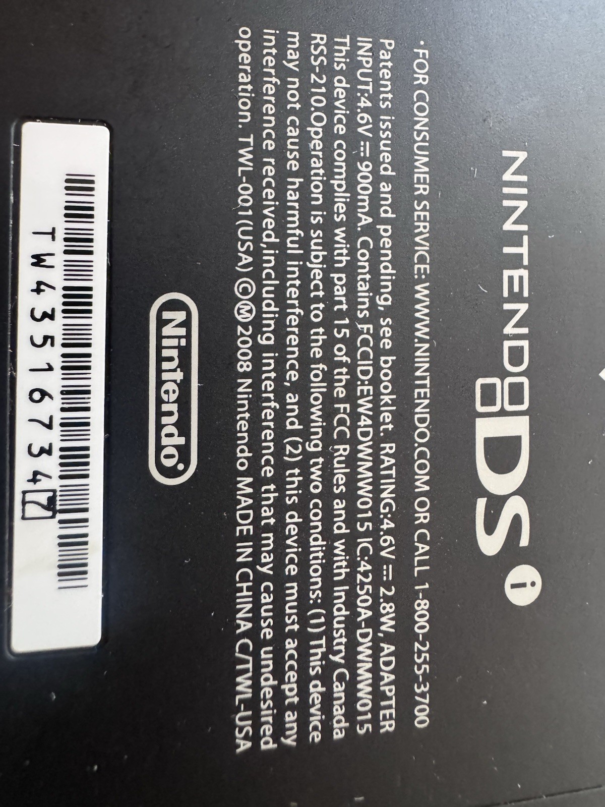 Nintendo DS Black Handheld Console TWL-001 (USA) 2008 Tested W/ 5 Games. Power
