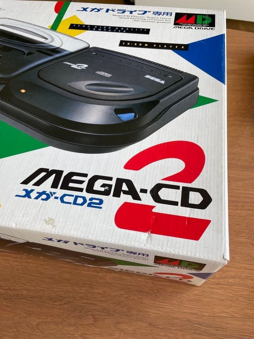 SEGA Mega Drive & Mega CD2 Console Set Black USED Japan Free Shipping Very Good