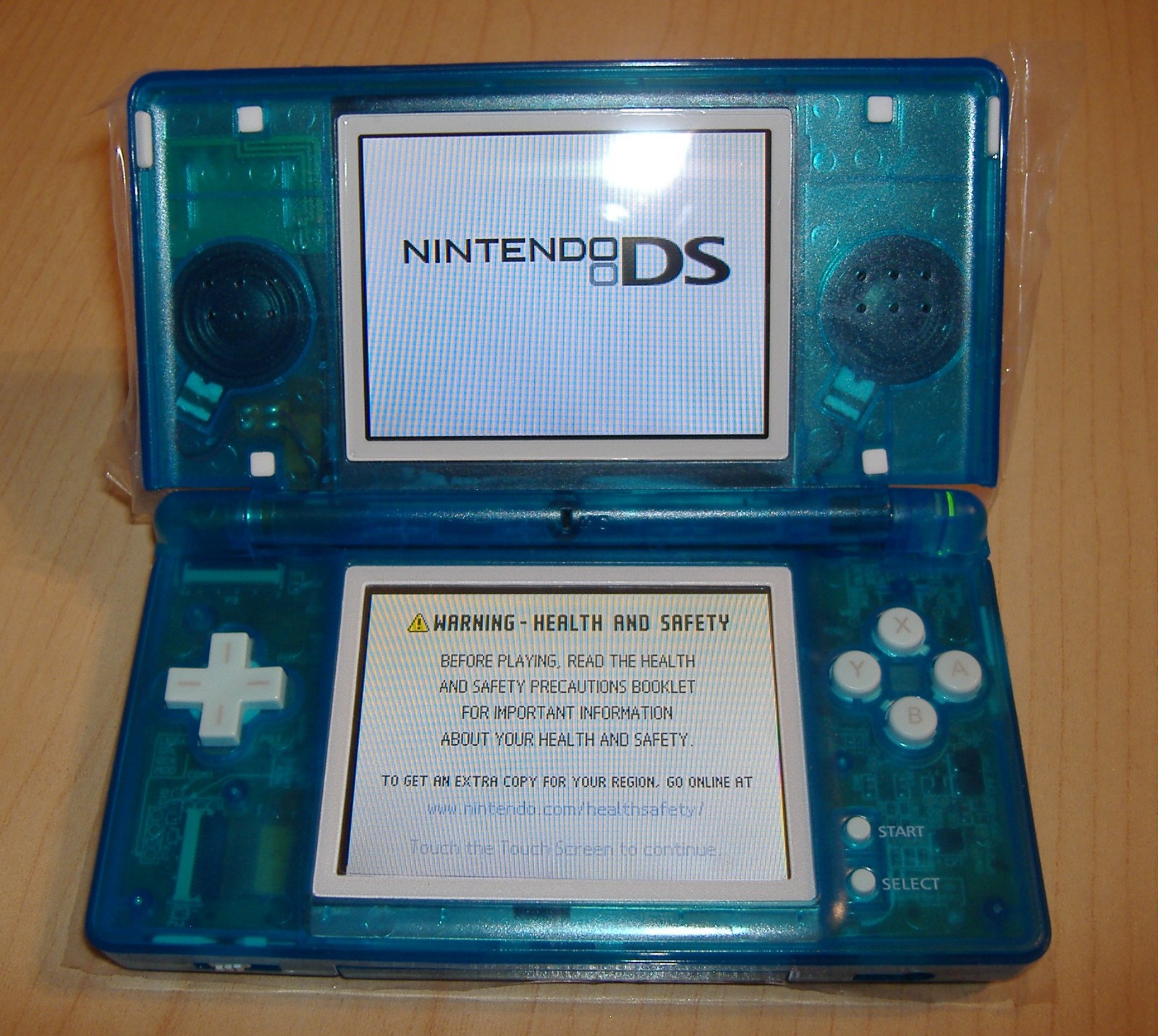 NINTENDO DS LITE RE-BUILT TRANSLUCENT ICE BLUE NEW DIGITIZER COVERS