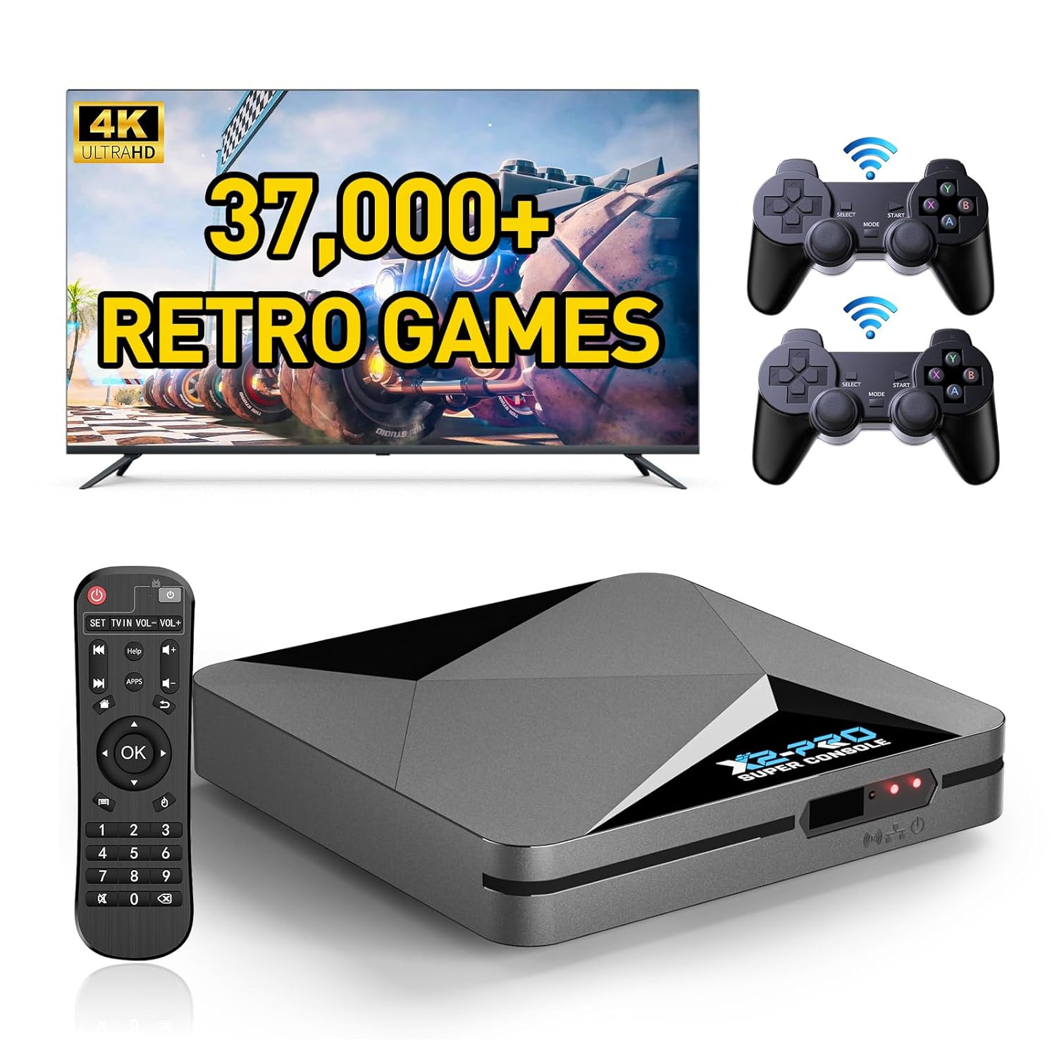 2026 Upgrade Retro Game Console,Super Console X2 PRO Emulator Console with 37,00